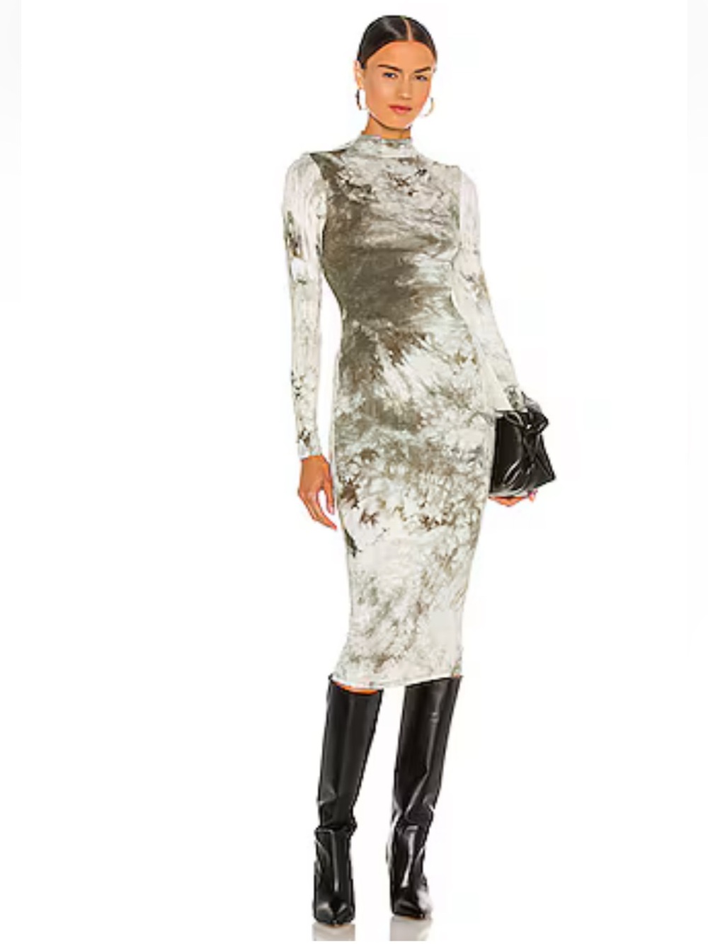 Boho mock neck long sleeve midi dress size XXS | boho granola fairy cottagecore